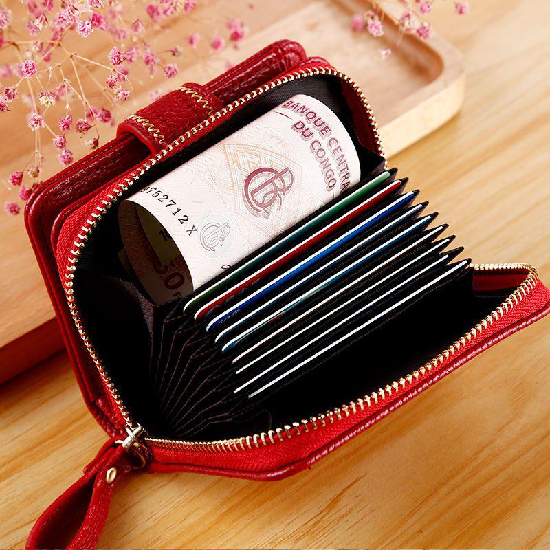 Women's Large Capacity Multi-Card Wallet with Anti-Demagnetization for Cards, License & Coins
