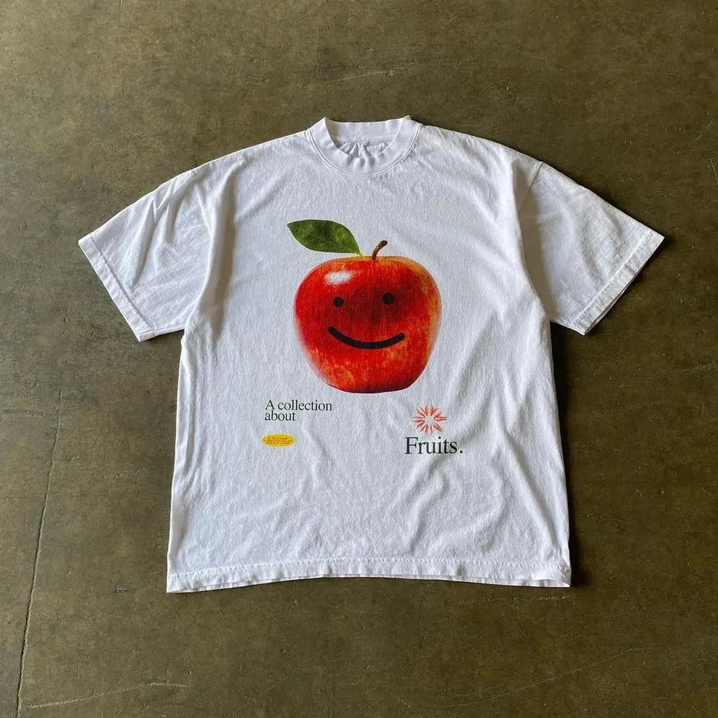 American Fashion Oversized Printing Loose Short TShirt Unisex Unisex Y2k Harajuku HipHop Gothic Casual Joker Couple Streetwear Top
