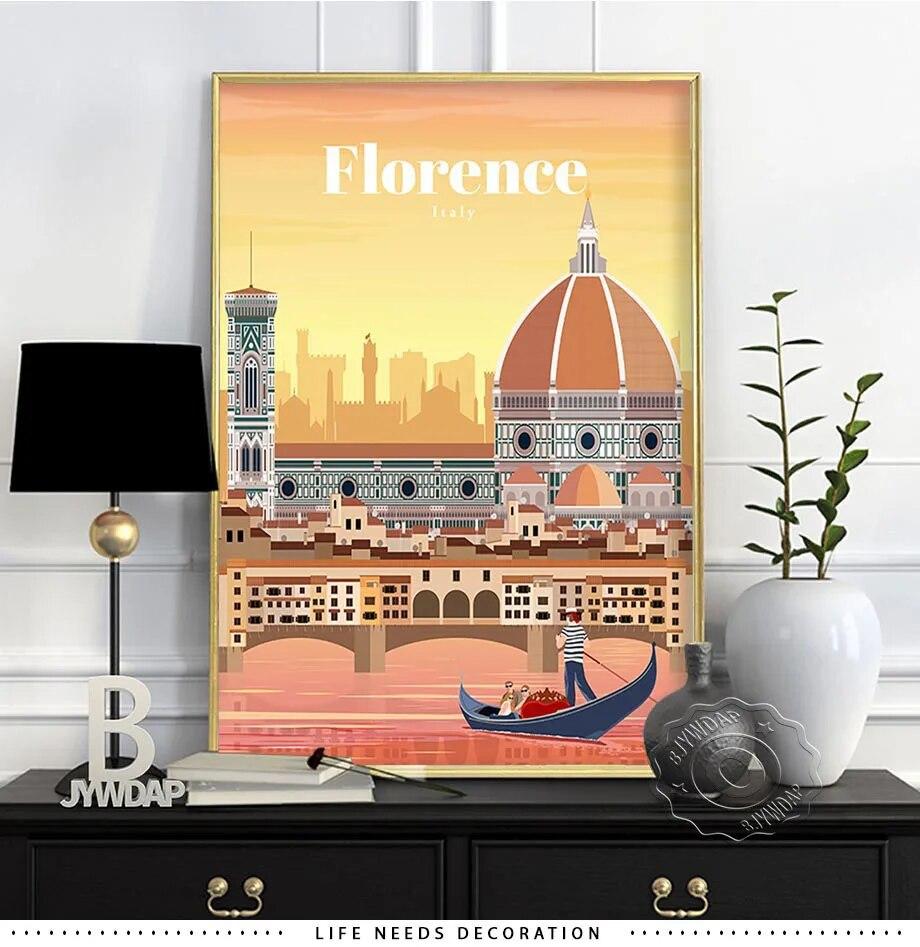 World City Travel Poster, Japan Tokyo Osaka Poster, Spain Madrid Watercolor Print, Florence Milan Santiago Chicago Wall Decor No Frame