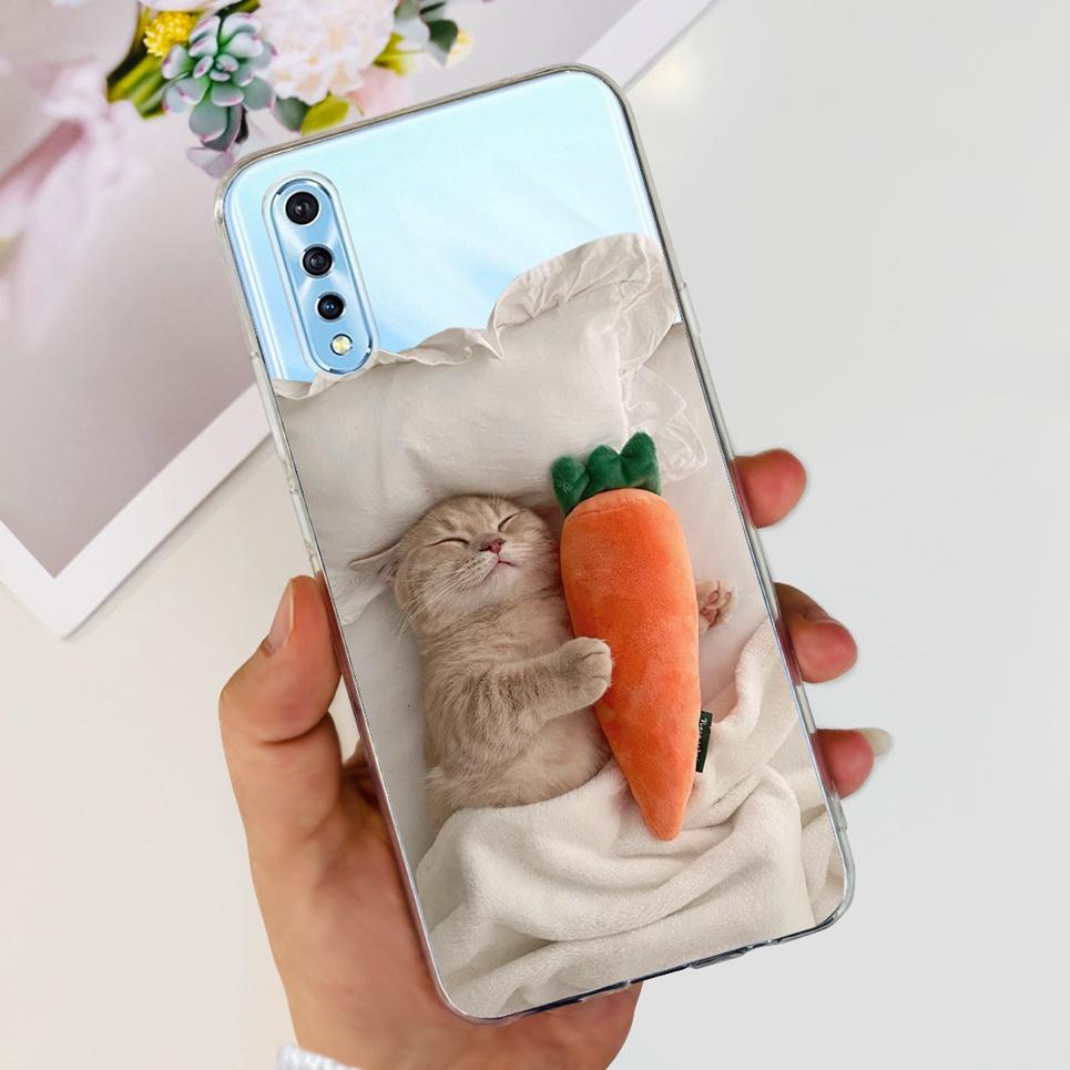 For Vivo 1907 Vivo Y7s Y17s Case Back Cover Cartoon Cool Style Animals Girly Flower Fashion Soft TPU Silicone Bumper VivoY17s