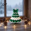 Decorative Yarn Tree for Bookshelves DIY Crochet Christmas Kit Beginner-Friendly Xmas Craft Kit with Bow Handmade Fairy Tale Project And Faux