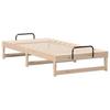 Brown Bed Frame 75 x 190 cm Solid Pine Wood