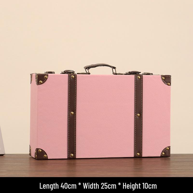 Vintage American Retro Leather-Wooden Suitcase Display and Photography Prop