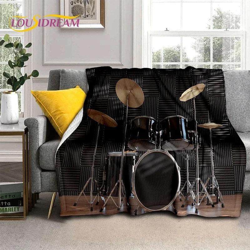 Drum Kit Drum Stand Set Music Instruments Soft Flannel Blanket for Beds Bedroom Sofa Picnic,Throw Blanket Outdoor Leisure Gift