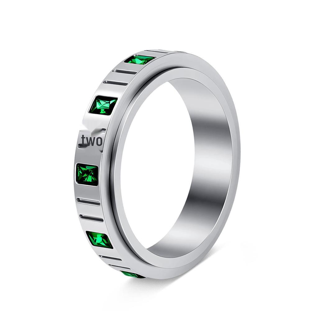 Women's Stainless Steel Diamond-Inlaid Decompression Ring Set - Versatile & Stylish Multiple Styles