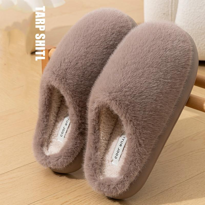 Nuove Pantofole Invernali da Donna Soffici Tinta Unita Suola Spessa Scarpe di Cotone da Casa Donna Leggere Antiscivolo Accoglienti Calde Pantofole di Peluche