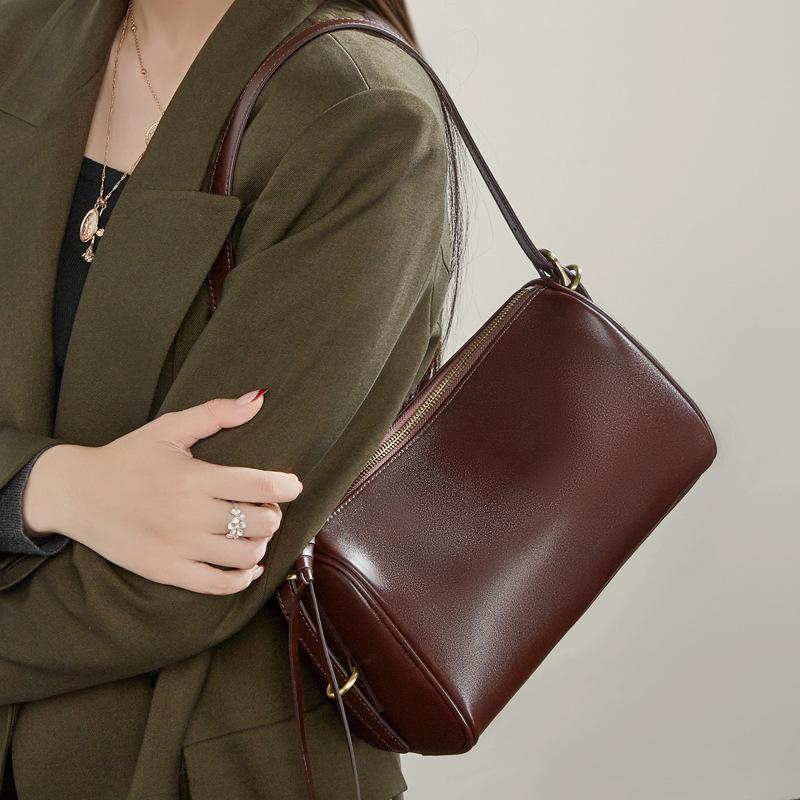 Vegetable Tanned Leather Bag Spring/summer New Crossbody Bag Tote Bag Large Capacity Leather Women's Bag Shoulder Pillow Bag