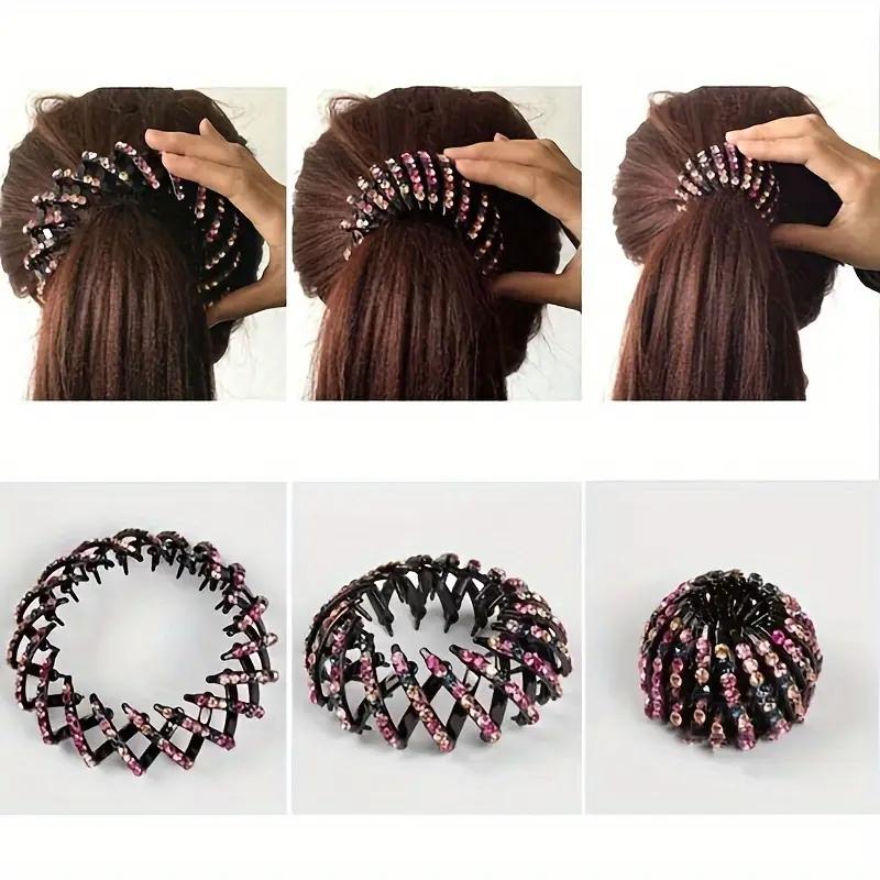 Simplicity Rhinestone Bird's nest hair curler hairclip for women elegant ponytail clip Fashion girls hairpins Hair accessories