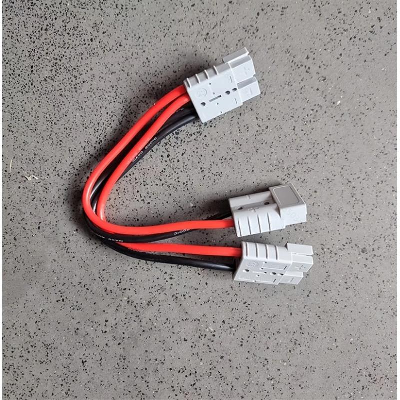 AGASHE 50A Battery Adapter: Y-type shunt, 8/10/12AWG automotive cable, heavy-duty modular power connector, quick release, 7.8in/ Gray12AWG20CM-7.8IN
