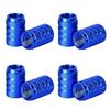 4pcs Knurling Style Tire Valve Caps Aluminum Silver Car Bike Wheel Stem Air Valve Caps Tire Pressure Cap Accessory Valve Stems 1