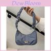 Pu Large Capacity Crossbody Bag With Wrinkle Solid Color Butterfly Design For Daily Use