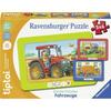 Puzzle - RAVENSBURGER - 227 - Tiptoi® - 3 Puzzles (tractor, Excavator, Truck) - 6 Pieces with Sounds