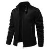 Giacca da uomo Autunno Inverno con colletto alla coreana, cerniera, scamosciata, moda, casual da lavoro, cappotto in ecopelle da uomo