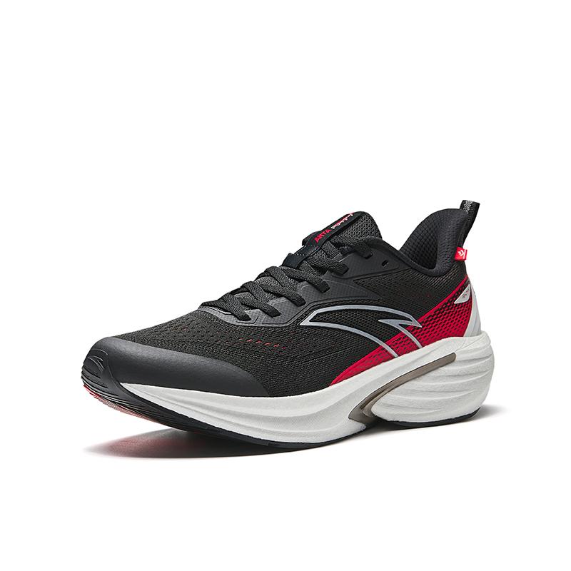 Anta Fabric Low Top Sports Running Shoes Men's Basic Black/Classic Red/Papyrus White 112545581-1