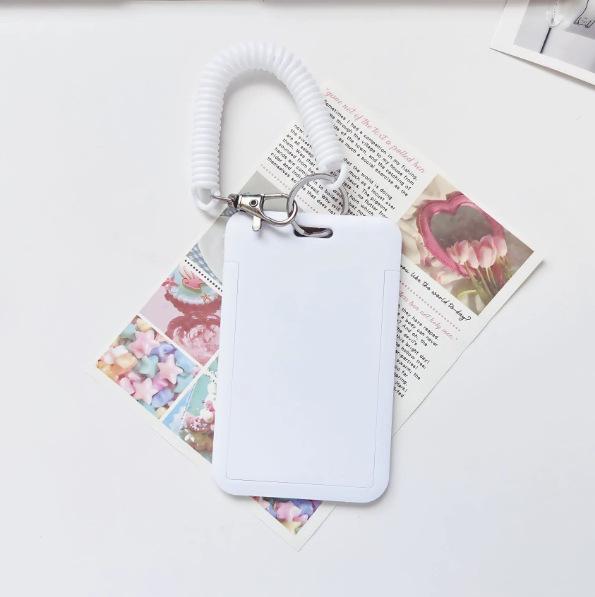 Minimalistisk Nyckelring Kort Hållare: Integrerad Transparent ID-, Buss-, Campus-, Åtkomst-, Anställningskortshållare