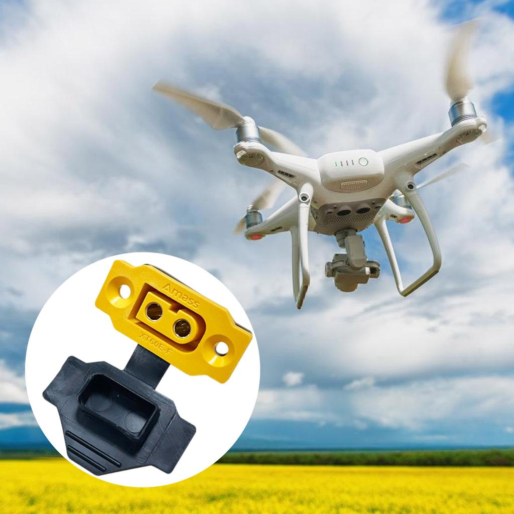 XT60 Fixed Mount Battery Soldering Connector Fixable XT60E-F Gold Plated Adapter Plug Dust Cover for Model Drones