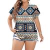 Damenmode Lässig Bedrucktes V-Ausschnitt Kurzarm Oversized T-Shirt Top