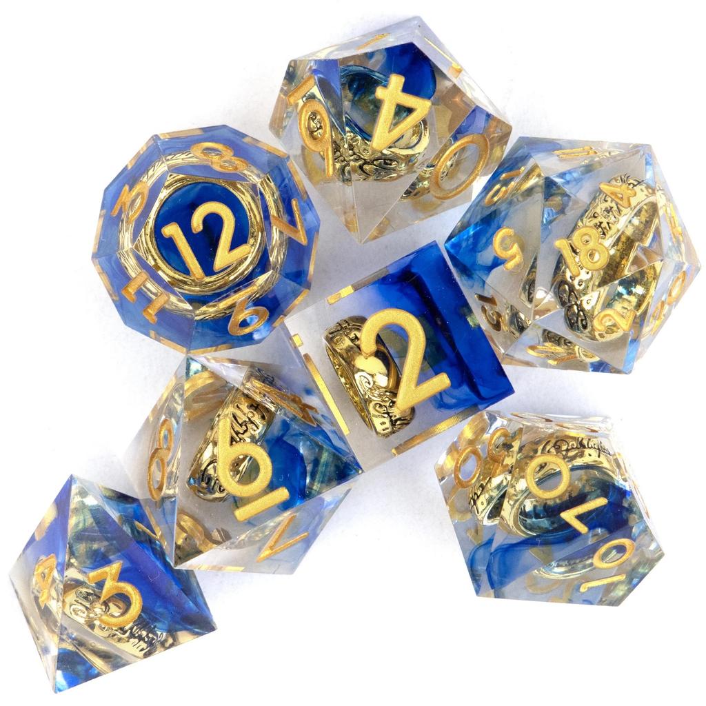 7 Teile/satz Harz Ring Anzahl Polyhedral Würfel für Rolle-Spielen RPG Brettspiel Spielzeug