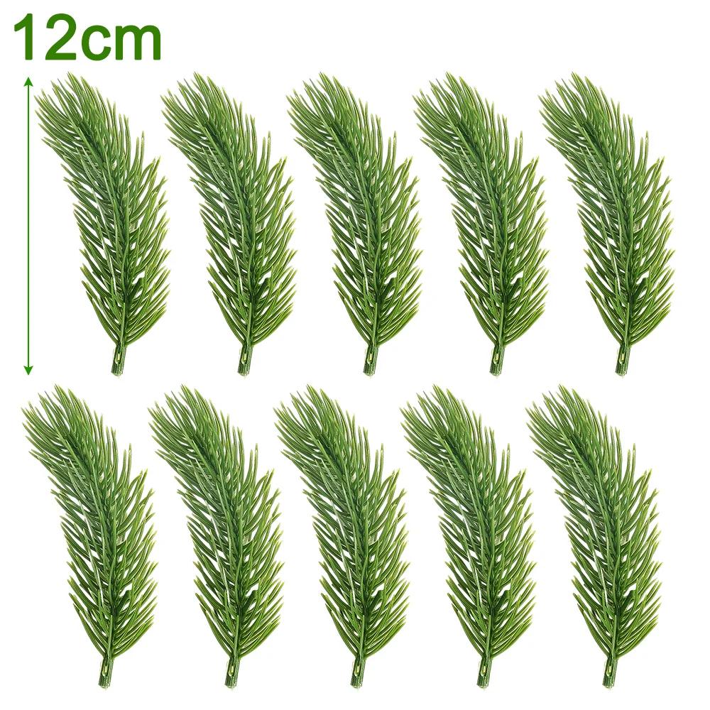 Mini Artificial Pine Needle Branches DIY Green Snow Pine Branch Fake Plants Christmas Tree Ornament Wreath Home Decor Wholesale