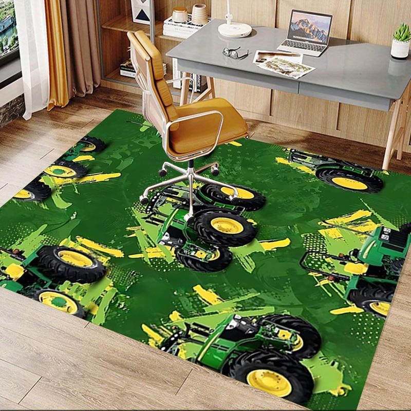 1PC Tractor Green Non-Slip Floor Carpet Compatible for Office&Living Room&Bedroom&Dining room - Flat- Soft & Pattern, Vibrant Colors-W245