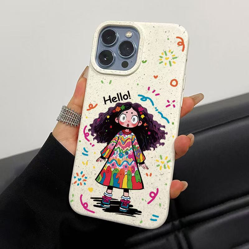Curly hair girl applies to iphone17promax mobile phone case cute apple 15 anti-drop 14 pro girl 13/16