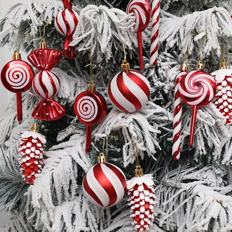 Christmas Tree Baubles Ornament Stylish Christmas Tree Hanging Pendant Baubles Decorations for Holiday Ornament