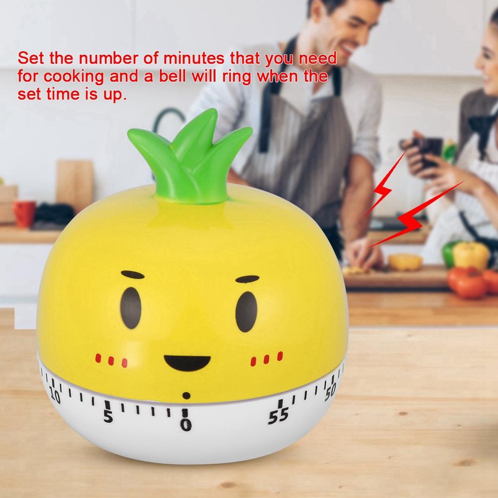 Mechanical Cooking Timer Manual Vegetables Shape Counters for Kitchen Timing Tool(Yellow)