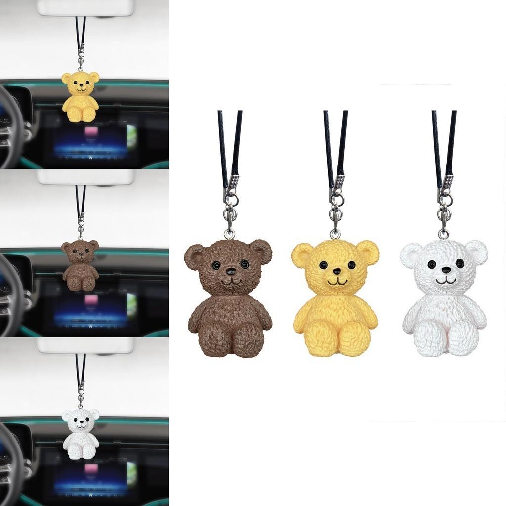 Teddy Bear Cute Car Rearview Mirror Hanging Pendant Car Ornaments Decoration