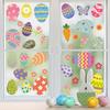 Cartoon Rabbit & Colored Eggs Static Cling Window Decor Stickers for Easter