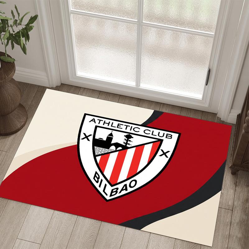 Athletic Bilbao Football Design Crystal Velvet Carpet Cozy Non?Slip Printed Rug For Bedroom Living Room Entrance