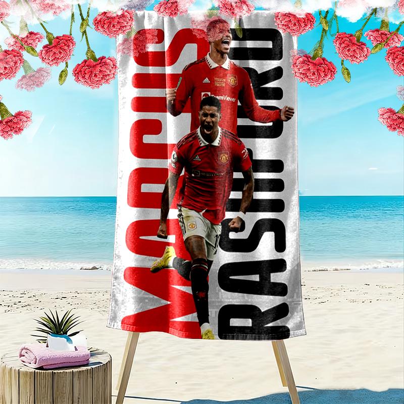 Marcus Rashford Print Beach Towel, Large Soft Quick Dry Towel for Beach Camping Swimming