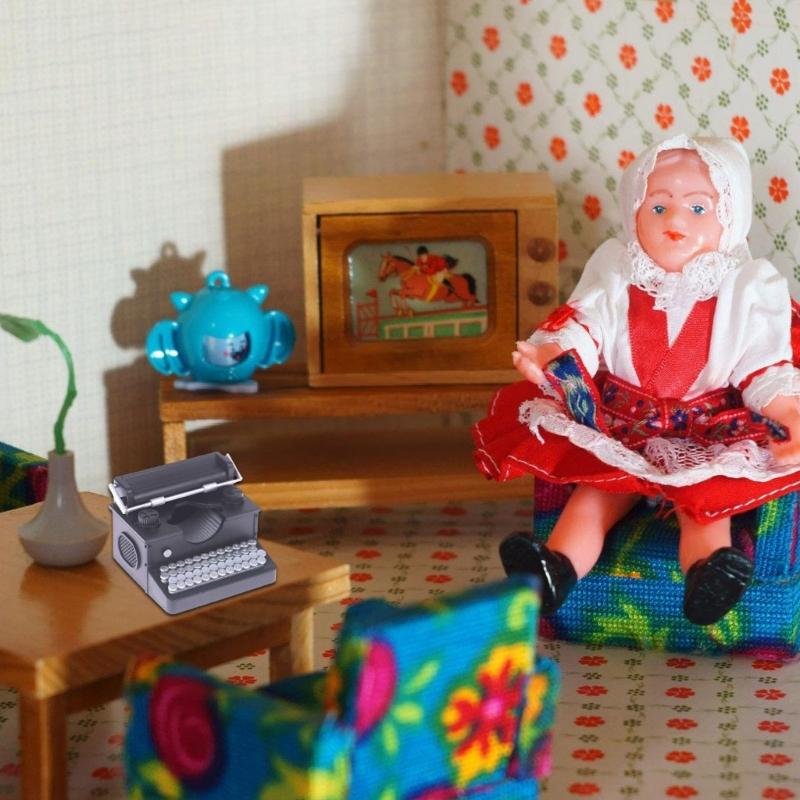 Antike Miniatur Schreibmaschine Puppenhaus Zubehör Mit Beweglichen Tasten Für Sammler Und Retro Dekoren Liebhaber