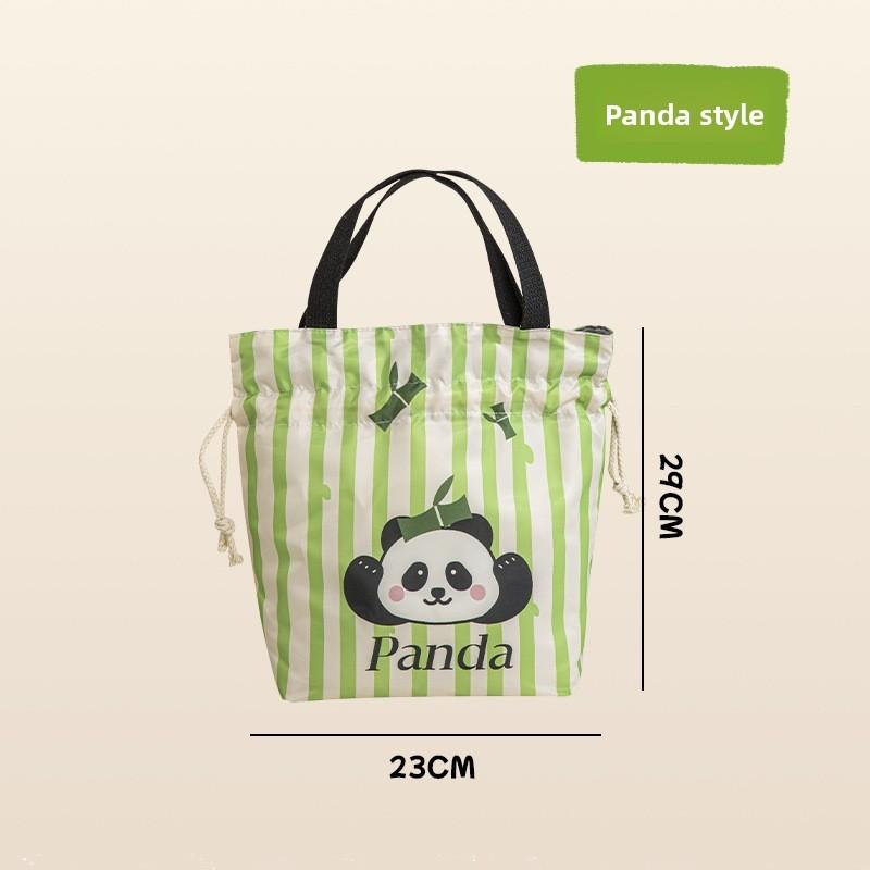 Cartoon Panda Insulated Lunch Bag For Students And Office Use With Thick Aluminum Foil For Travel
