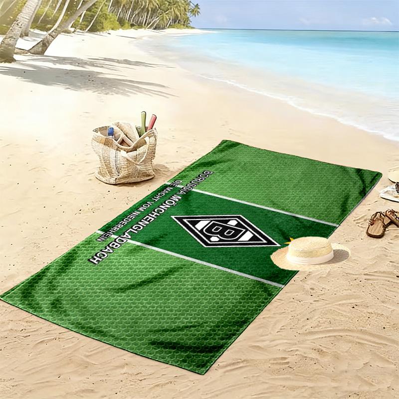 Borussia Mönchengladbach Print Strandtuch, Großes Weiches Schnelltrocknendes Handtuch für Strand Camping Schwimmen