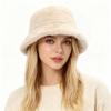 New Fluffy Fur Bucket Hat Warm Women'S Winter Hat Plush Fisherman Hat Thicken Cold Snowy Day Panama Cap Outdoor Snow Activity
