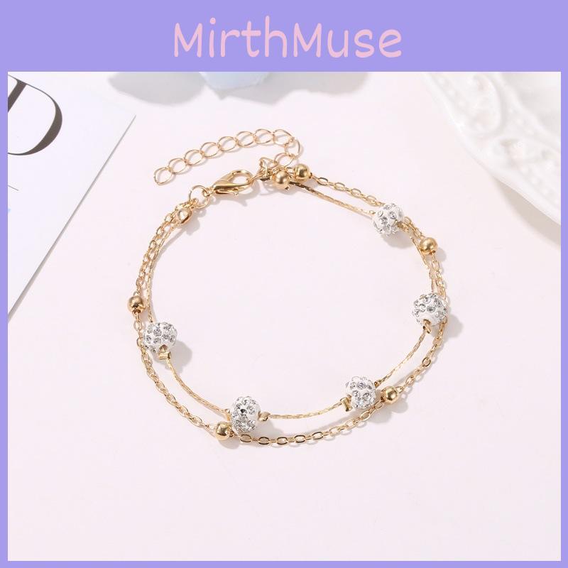 Europäischer und amerikanischer Stil Doppellagige Fußkette Elegantes Kupfer Fußschmuck