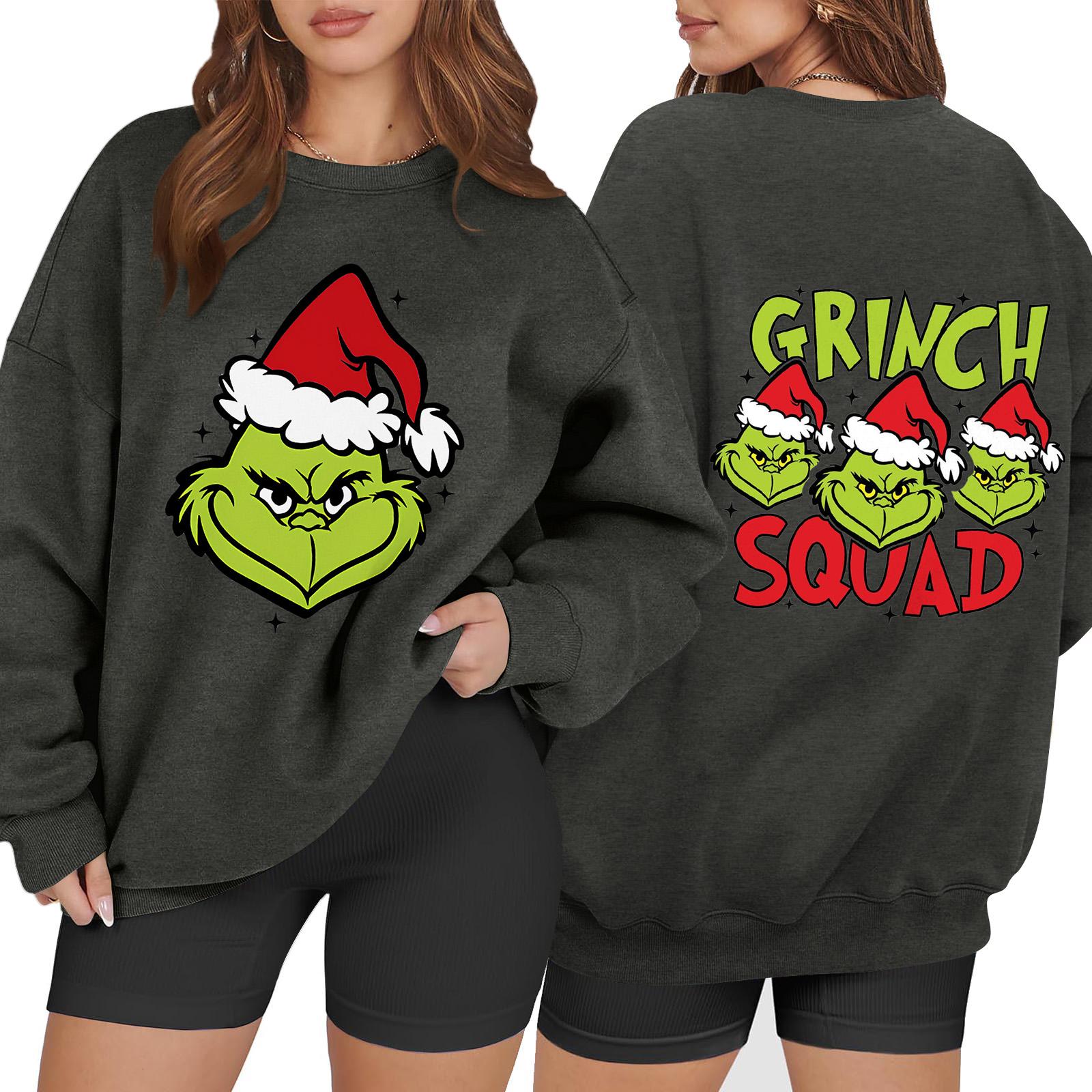 

Женская повседневная модная толстовка с длинным рукавом и рождественским принтом с круглым вырезом XXXL