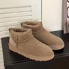 Women Winter Platform Snow Boots Warm Faux Suede Ankle Boots Thick Furry Lining Non‑Slip Short Booties For Cold Weather
