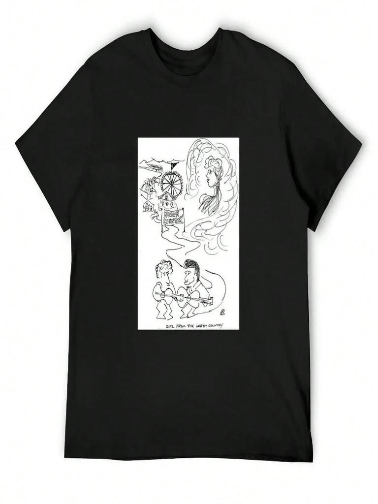 Song Cartoon - Girl From The North Country T-Shirt Blanks Football T Shirt Designer T Shirt Unisex