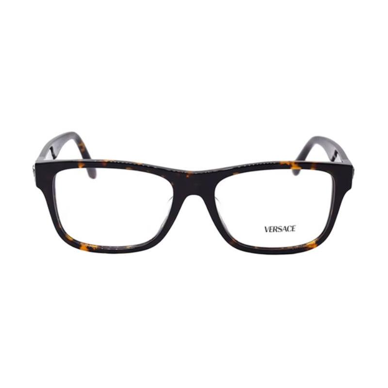 Versace Medusa brand logo design plate square optical glasses men's tortoiseshell color 38923433 0VE3380F-5528-Tortoiseshell 56