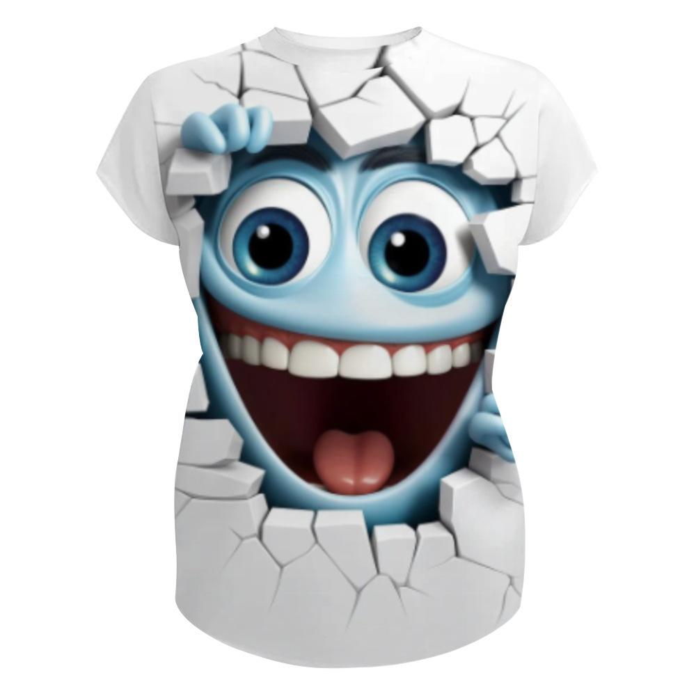 Summer Round Neck 3D Cartoon Pattern Printed Top Fashionable Casual Short Sleeved Children's Boy T-shirts