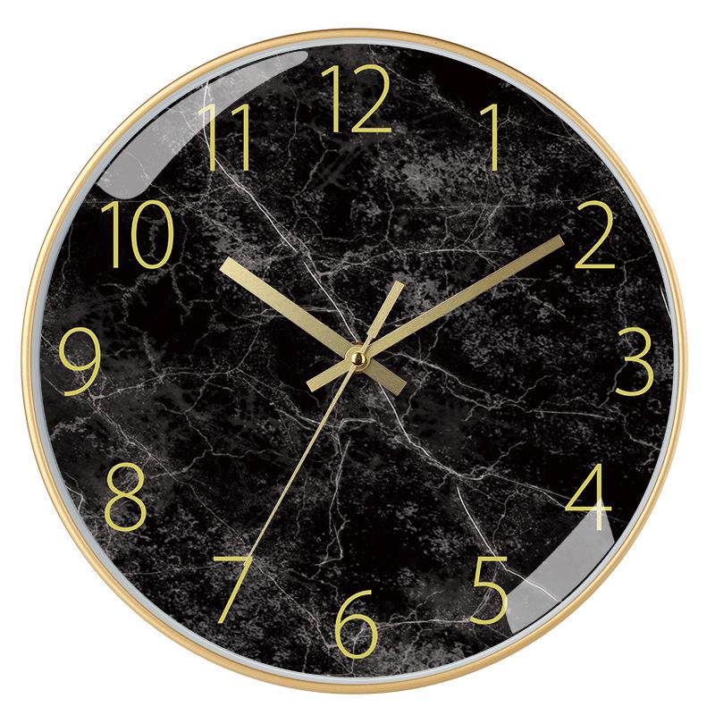 12 Inch 30cm Living Room Home Fashion Modern Simple Marble Pattern Decoration Creative Quartz Clock Wall Clock