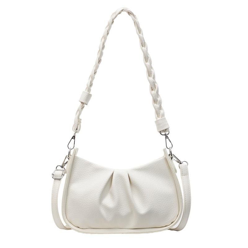 Summer New Trendy Simple Casual Small Square Bag Fashionable Shoulder Bag Pleated Underarm Bag Small Bag Women