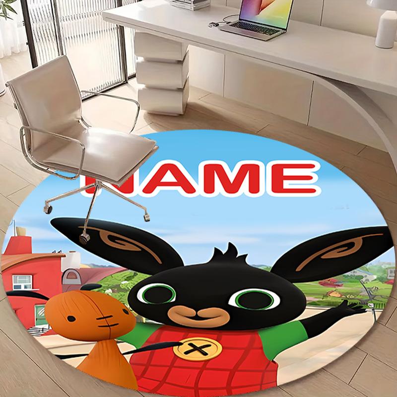 Personalized B-Bing Bunny Round Chair Office Rug - Perfect for Mat, Office Chair & More - Ideal Gift for Birthdays and Holidays