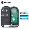 KEYYOU Replacement 2 3 4 5 Buttons Smart Car Remote Key M3N40821302 Fob 433MHz For Jeep DODGE Chrysler Grand Cherokee 2014-