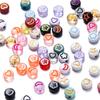 50pcs Colorful Acrylic Heart Flower Beads Flat Round Spacer Loose Bead for Necklace Bracelet DIY Jewelry Making Accessories
