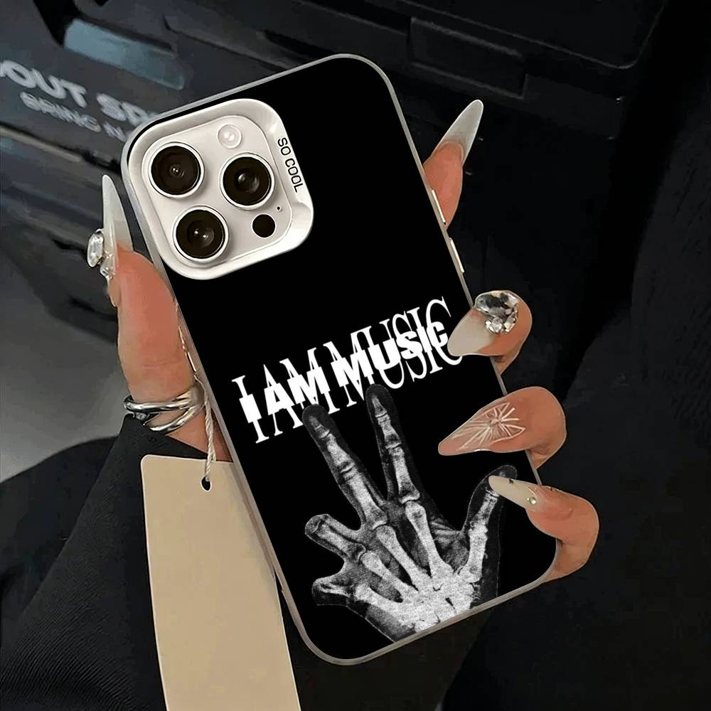 I AM MUSIC (Playboi Carti) Phone Case For iPhone 17,16,15,14,13,12,11 Plus,Pro Max,XS,white Silver Phone Case