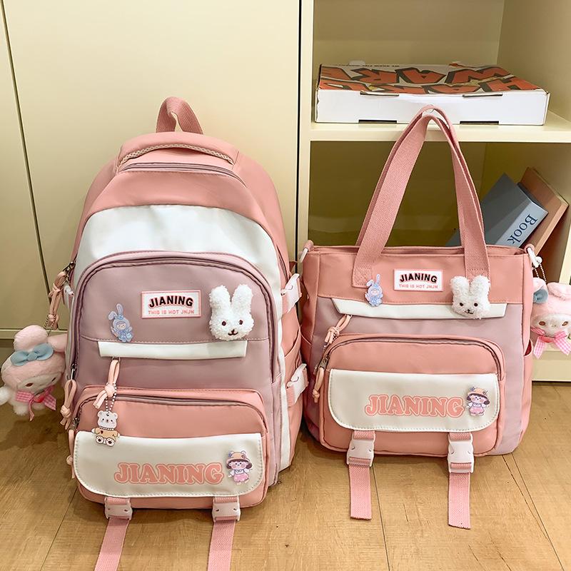 Schoolbag Children's Primary School Students High Pretty Ins Junior High School Students Two Piece Backpack