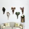 1 Pcs Retro Animal Model Decorative Hooks For Home Door Back Wall Hanging 3D Wall Art Resin Crafts