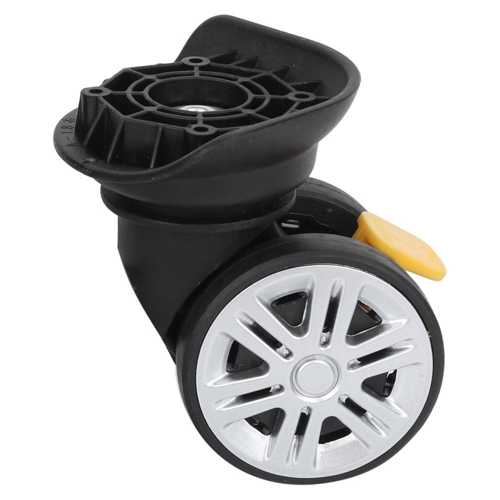 1 Pair Durable Mute Brake Luggage Wheels Replacement Swivel Black Suitcase Wheels Replacement Wheels Luggage Repair